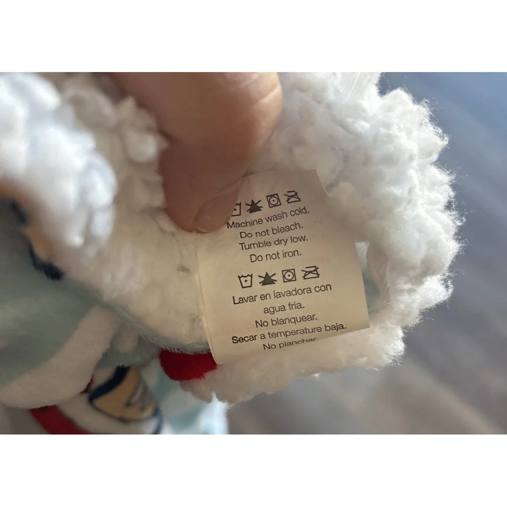 Disney Mickey Mouse Christmas Baby Blanket White Stripes Star Snowflakes Winter